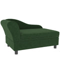 Green chaise lounge chair on a white background