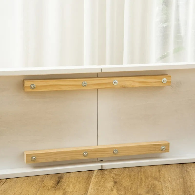 Close-up of Voyager pet ramp connection joint showing secure locking mechanism and quality construction